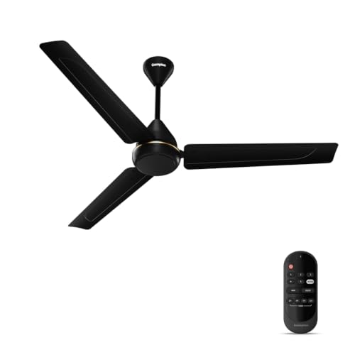 Crompton Energion Hyperboost 1200mm BLDC Ceiling Fan | Point Anywhere Remote Control | BEE 5 Star Rated Energy Efficient | Superior Air Delivery | 2 Year Brand Warranty | Matte Black