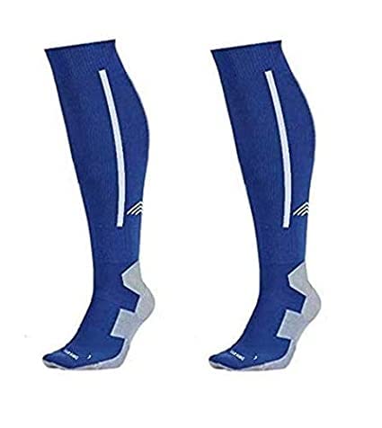 NEVER QUIT Polyester Men's Solid Knee Length Socks for Hockey/Soccer (Royal Blue)