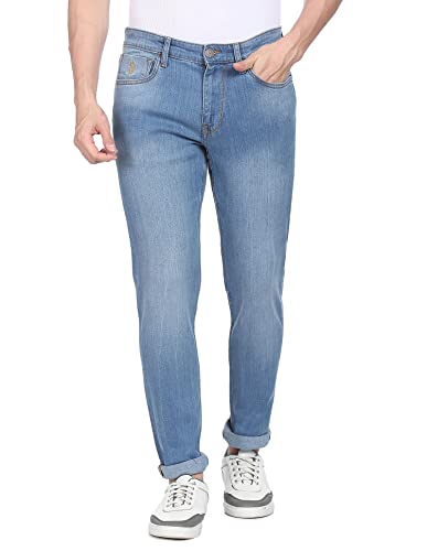 U.S. POLO ASSN. Men Blue Brandon Slim Tapered Fit Stone Wash Jeans
