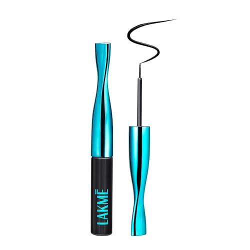 LAKME 9to5 Eyeconic Waterproof Liquid Eyeliner, Intense Black, 4.5 ml, for Precise Eye Definition, with Quick-Dry Formula, Smudgeproof and Waterproof