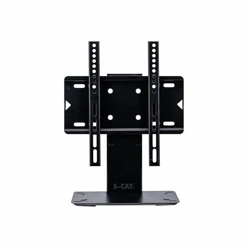 S-CAT Table Top TV Stand for 14-42 Inch LED LCD Smart TVs, Stand with Adjustable Mount, LED TV Portable Stand for Desk/Table for Home Office Use (Contact Customer Care for Issues in Installation)