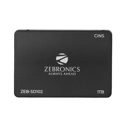 Zebronics SD102 2.5" 1TB SSD, SATA III, 550MB/s Data Speed, Ultra Low Power, Silent Operation, S.M.A.R.T. Technology and Thermal Management