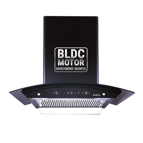 Elica 60cm 1500 m3/hr BLDC Filterless Autoclean Kitchen Chimney with 15 Years Motor & 5 Years Comprehensive Warranty | WDFL 600 BLDC HAC LTW MS NERO | 9 Speed | Touch Control + Motion Sensor | Black