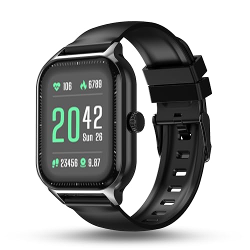 Pebble Elevate 1.99" (5.05 cm) Infinite Display, BT Calling, Health Suite, Multi Sports Mode, Multiple Watch Faces, AI Voice Assistance, Sleep Monitor, Alarm & Notification - Jet Black