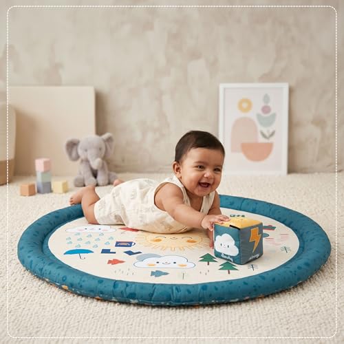 Tidy Sleep Baby Play Mat | Activity Play Mat with 1 Dice Cube Toys, | Foldable & Travel-Friendly (Weather Today)
