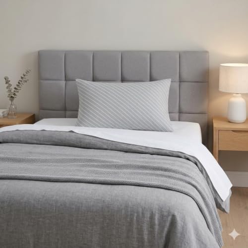 9villa Hollow Fiber Sleeping Pillow | Soft & Fluffy Comfort Back Sleepers,Neck & Shoulder Support | 27 x 16 Inch,Set of 1Pc | Bed Pillow, Soft and Fluffy | 350 GSM Breathable Fabric in Grey
