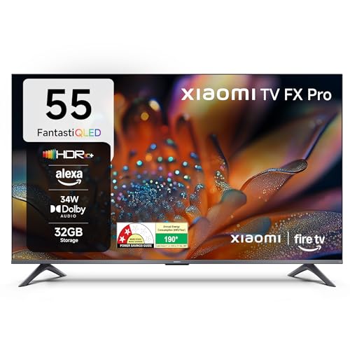 Xiaomi (139 cm) 55 inch Smartchoice FX Pro 4K QLED Smart | HDR10+ | 34W Box Speakers | 120Hz Game Booster | Filmmaker Mode | Fire TV | L55MB-FPIN
